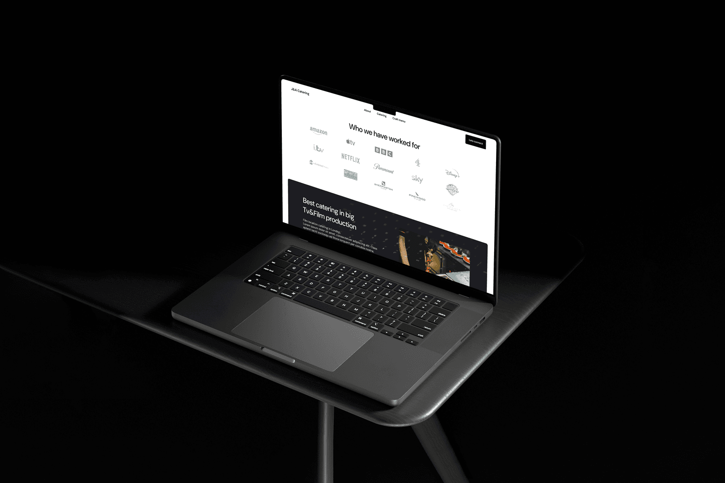 JA Catering, London - webový design a digitální strategie portfolio BrandLabs